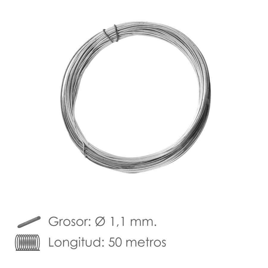 Alambre Galvanizado 1,10mm / 6 (Rollo 50 metros)