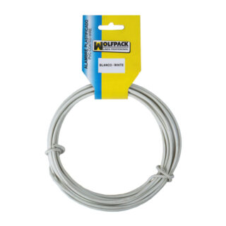 Alambre Plastificado (Rollo 15 Metros) Blanco Nº 16 / 2.7 mm.