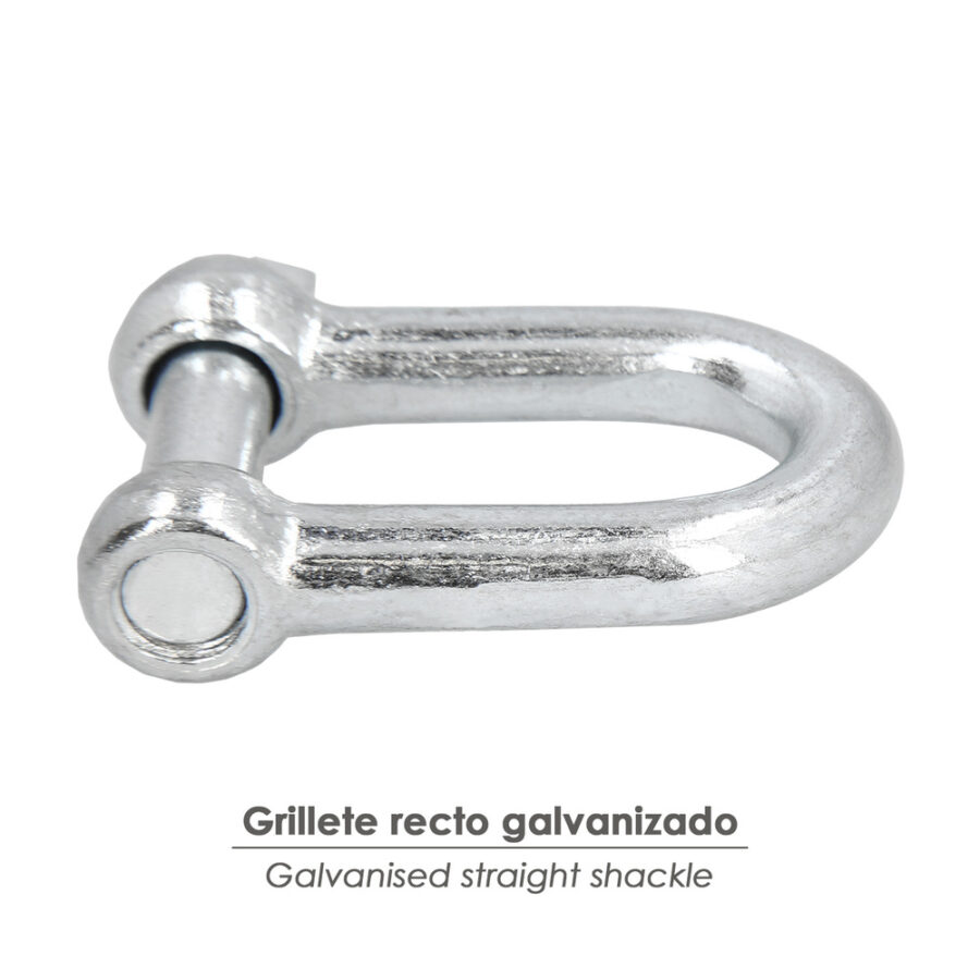 Grillete Recto Galvanizado 8 mm. 5/16" Uso Domestico