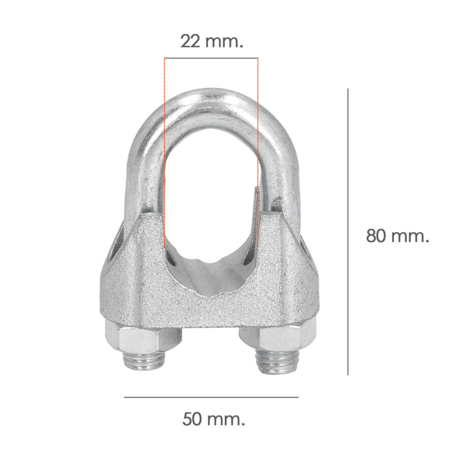 Sujetacables Galvanizado 22 mm. 7/8" Uso Domestico