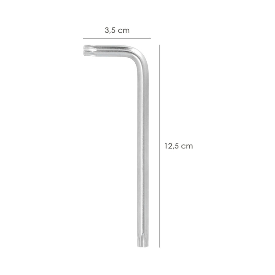 Llave Torx Inviolable Larga Acero Cromo Vanadio Profesional T40 mm. Llave Estrella, Llave Allen Estrella