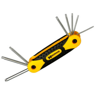 Juego Llaves Torx Plegable 8 Piezas Inviolable, Llave Torx Hexagonal, Llave Estrella, Llave Allen Estrella
