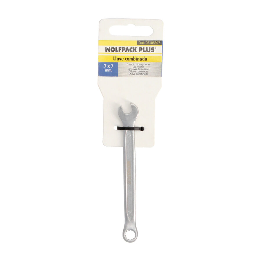 Llave Combinada Plus 7x7 Acero Cromo Vanadio DIN 3113. Llave Doble Boca, Llave Fija, Llave Estrella