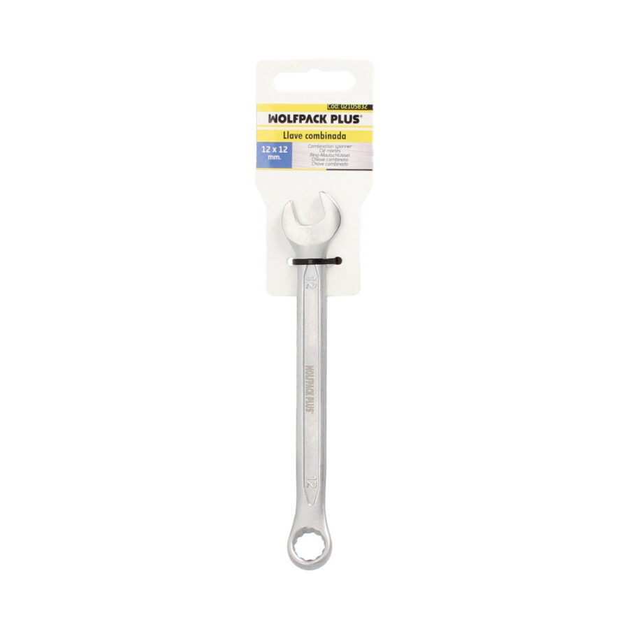 Llave Combinada Plus 12x12 Acero Cromo Vanadio DIN 3113. Llave Doble Boca, Llave Fija, Llave Estrella