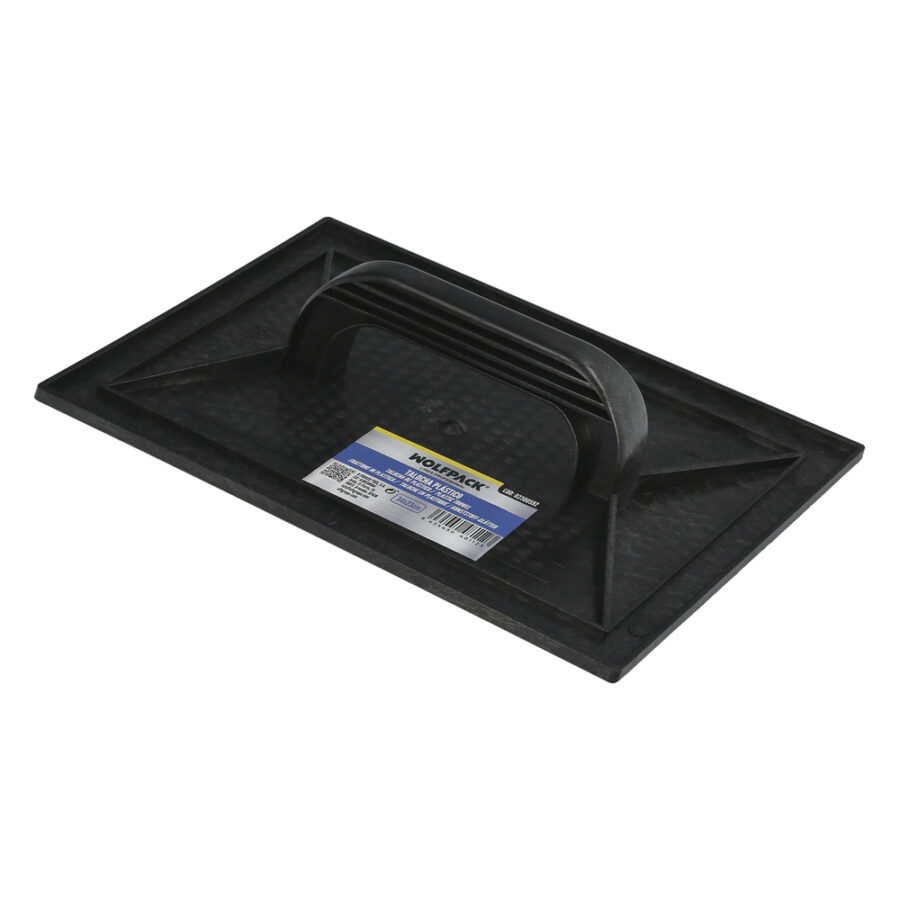 Talocha Plastico 34 x 23 cm. Mango Redondo Negro Con Alveolos
