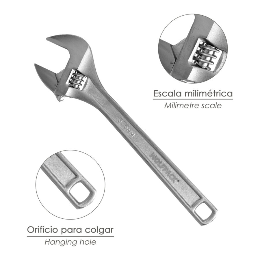 Llave Ajustable Plus Moleta 15"