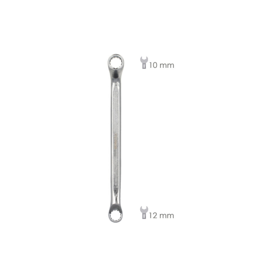 Llave Estrella Acodada Plus Acero Cromo Vanadio 12x13 DIN 838. Llave Doble Boca Acodada, Llave Fija Estrella Acodada