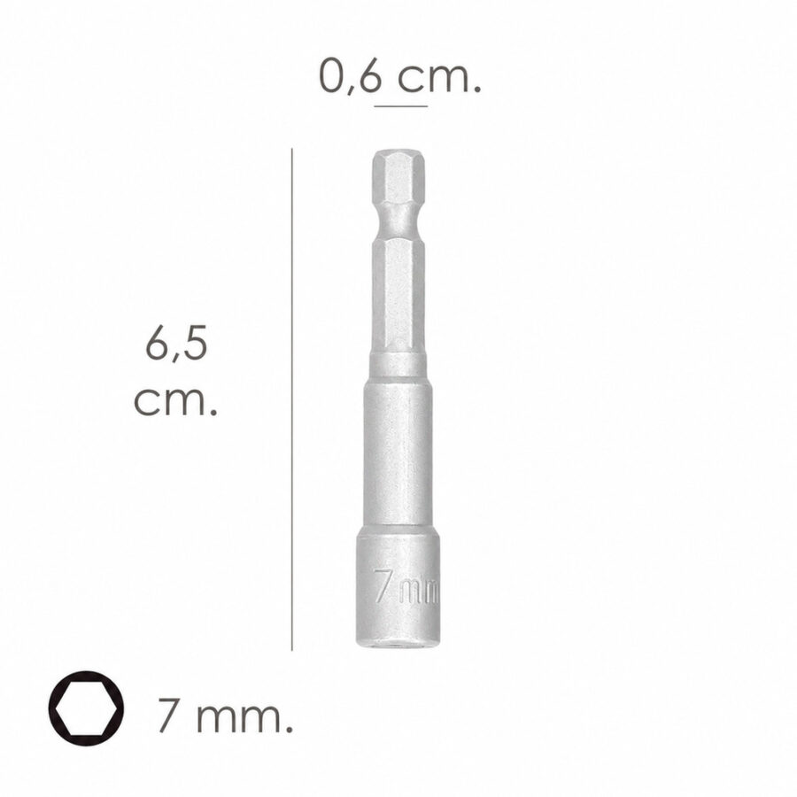 Llave Vaso Magnetica 7 mm. (2 Piezas)