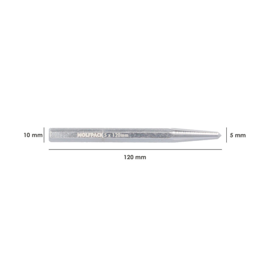 Granete Wolfpack 5 x 10 x 120 mm. Punzon metalico, Perforadores metalicos, Marcadores Metalicos.