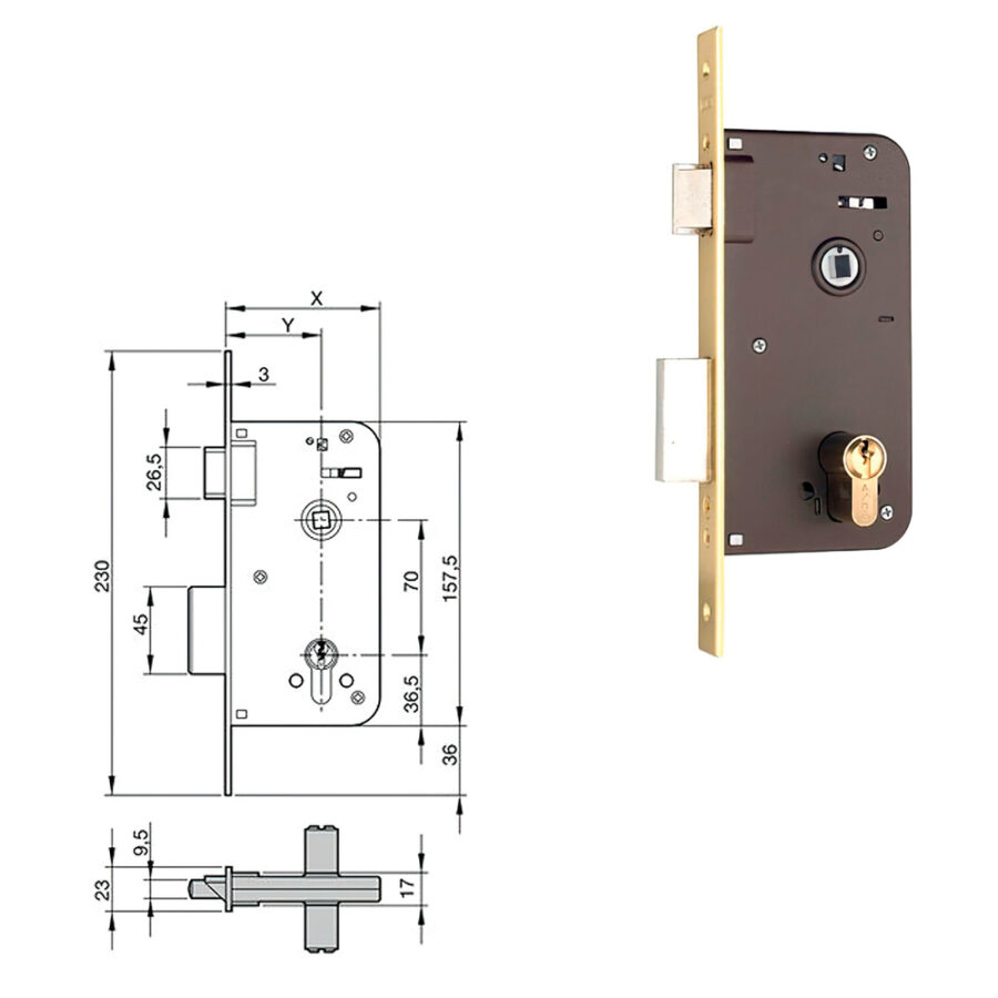 Cerradura Yale 700-hl/70x40