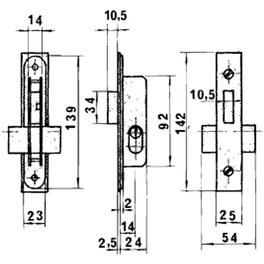 Cerradura Lince 5552 Aluminio 14 mm.