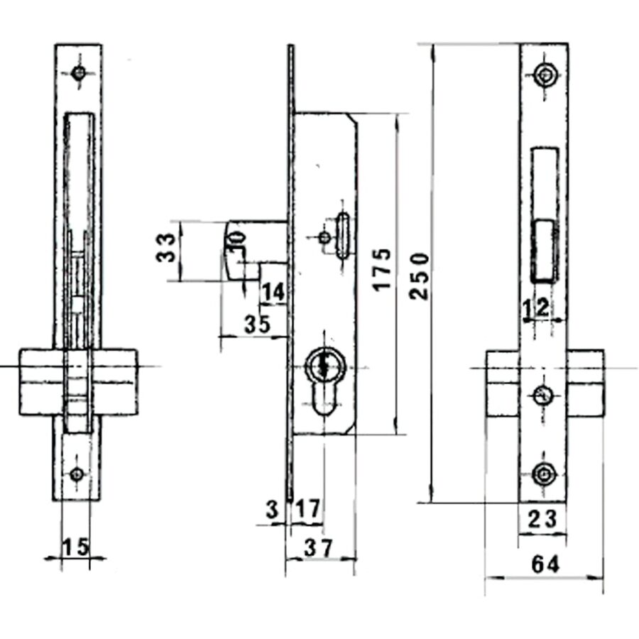 Cerradura Lince 5582n Hn/17 mm.