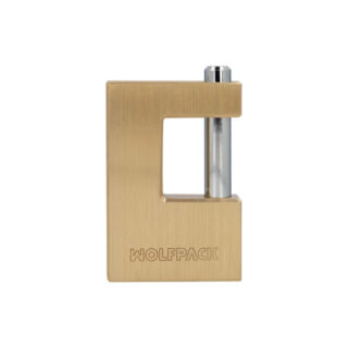 Candado Cuadrado Latón Persiana Ancho 70 mm. Alta Seguridad, Antirrobo Puertas, Contenedores, Trasteros, 2 Llaves
