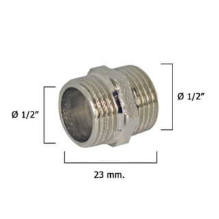 Machones Dobles Cromo 1/2"
