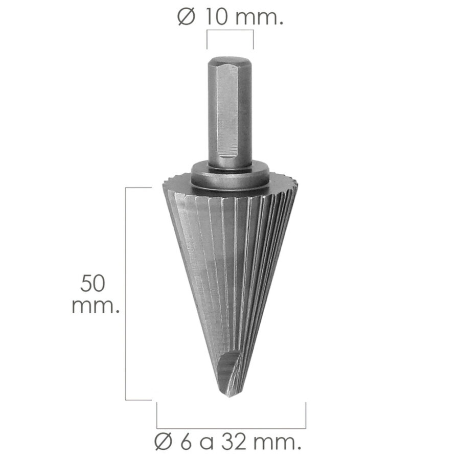 Fresa Conica Hss Ø 6-32 mm. Para Taladro / Fresadora