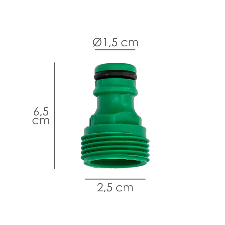 Adaptador Manguera Plastico 3/4 Macho Blister