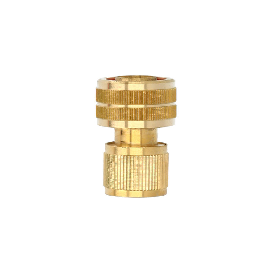 Conector Manguera Con Función STOP Fabricado en Laton 3/4" Hembra, Adaptador Grifo, Conector Grifo A Conector Rapido