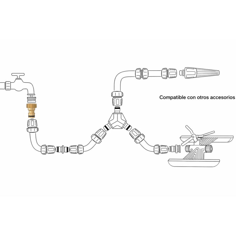 Adaptador Manguera Laton 3/4" macho