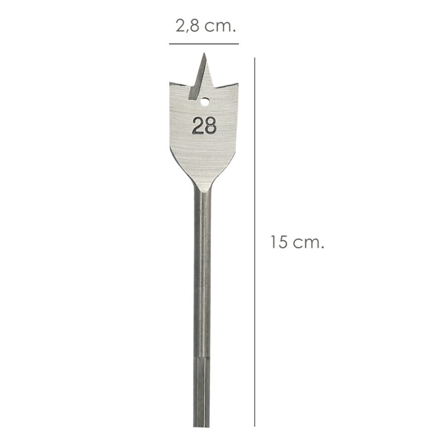 Broca Plana Madera 3 Puntas Wolfpack 28,00 mm.