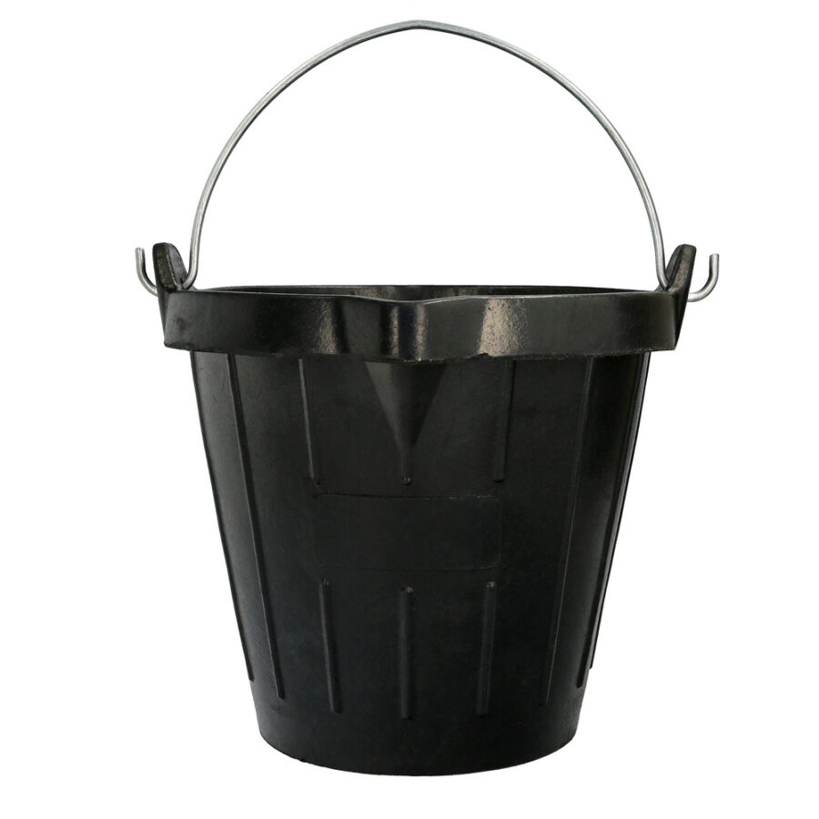 Cubo Obra Industrial Goma 10 Litros Con Pico Vertedor. Base y Laterales Reforzado. Espesor 1 cm. Espuerta Obra, Cubo Goma Obra