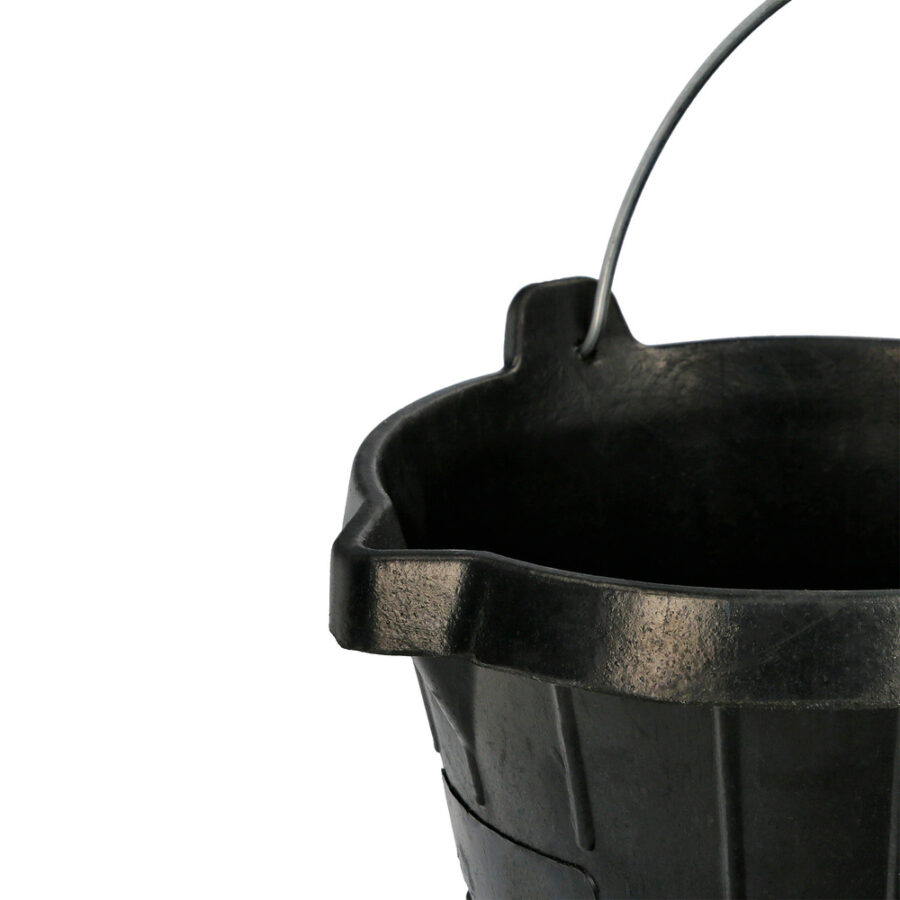 Cubo Obra Industrial Goma 10 Litros Con Pico Vertedor. Base y Laterales Reforzado. Espesor 1 cm. Espuerta Obra, Cubo Goma Obra
