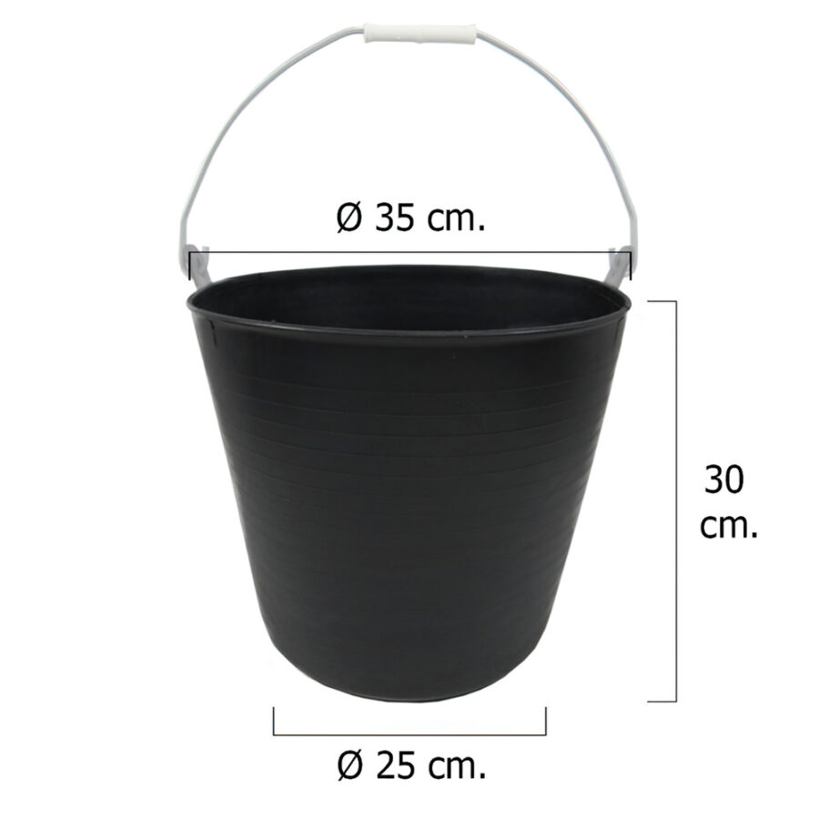 Cesto Plastico Negro Un Asa 22 Litros