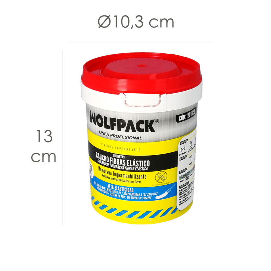 Pintura Impermeabilizante Con Fibras Para Exteriores / Interiores 750 ml. Color Rojo