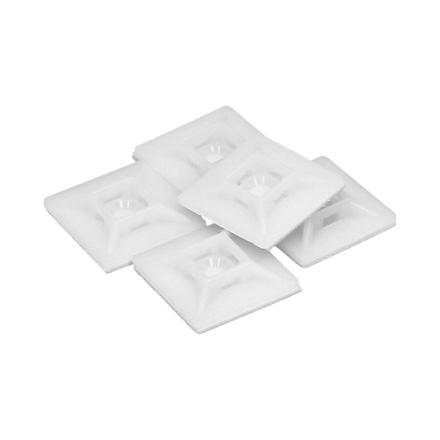 Base Adhesiva Para Bridas 19x19 mm. Blanca Bolsa 100 Unidades