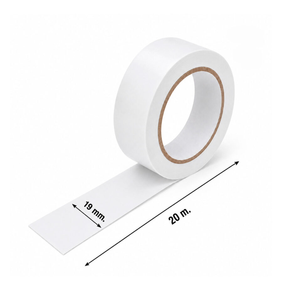 Cinta Aislante 20 m. x 19 mm. Blanca Uso doméstico