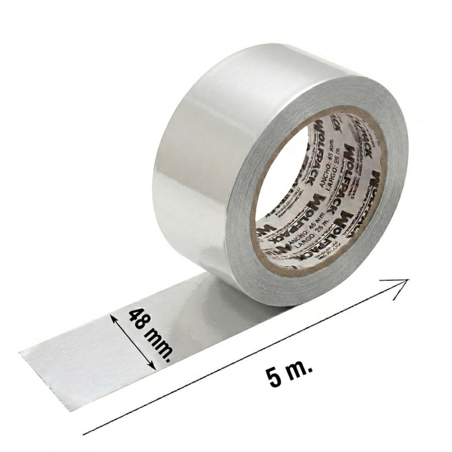 Cinta Adhesiva Aluminio 48 mm. x 5 m. 66 micras