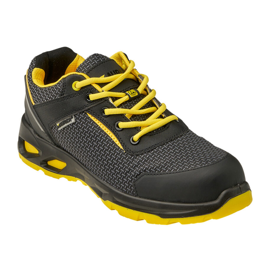 Zapatos Bajo Seguridad Maurer S3L Modelo Amerina Antideslizante con Suela Composite y Resistencia a los Hidrocarburos Talla 42