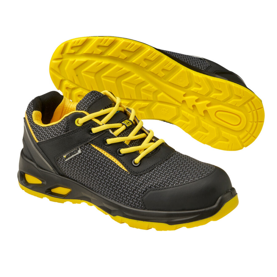 Zapatos Bajo Seguridad Maurer S3L Modelo Amerina Antideslizante con Suela Composite y Resistencia a los Hidrocarburos Talla 43