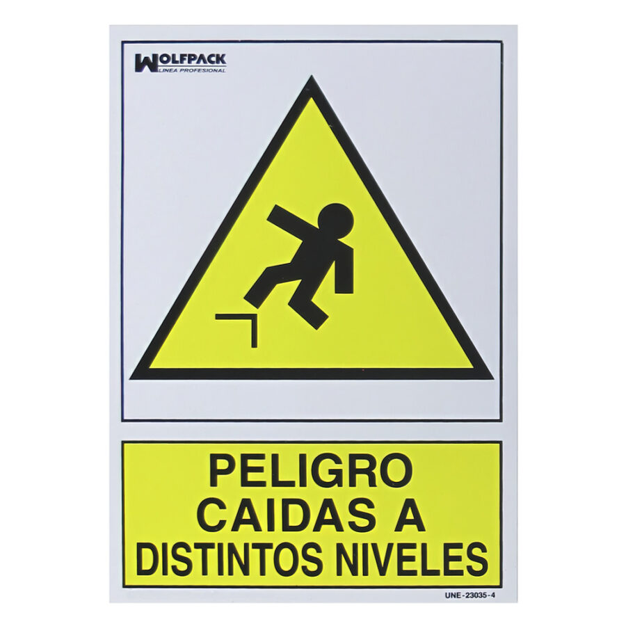 Cartel Peligro Caidas a Distintos Niveles 21x 30 (Alt.) cm.
