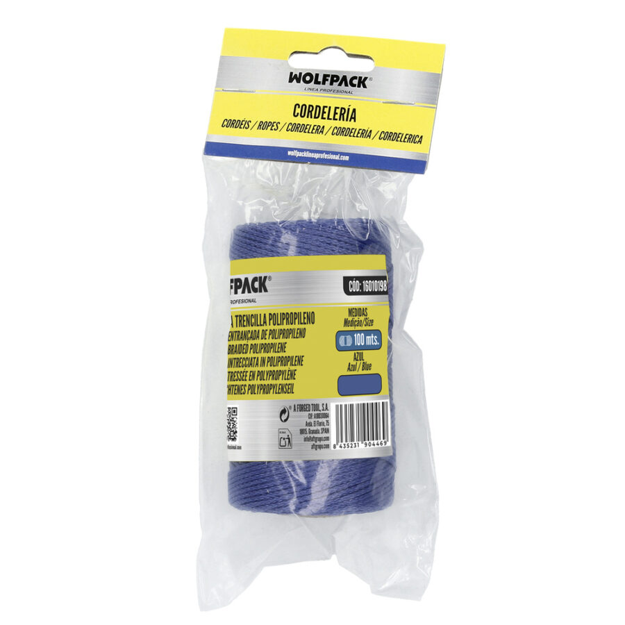 Cuerda Trencilla Polipropileno Azul (Bobina 100 Metros)