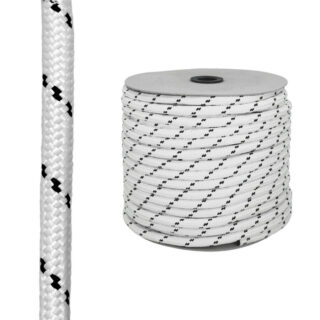 Cuerda Poliester Trenzada Blanco / Azul 12 mm. Bobina 100 m.
