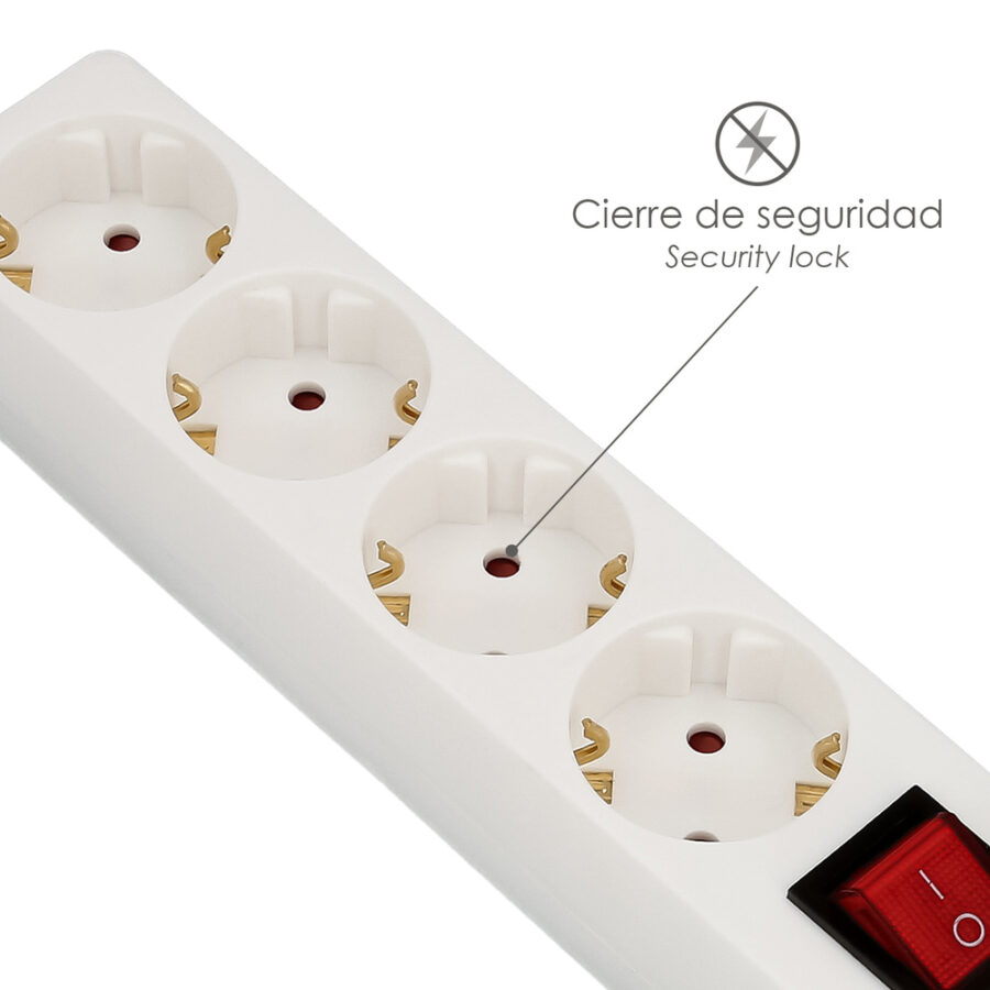Base Multiple 4 Tomas Con Toma De Tierra Con Interruptor