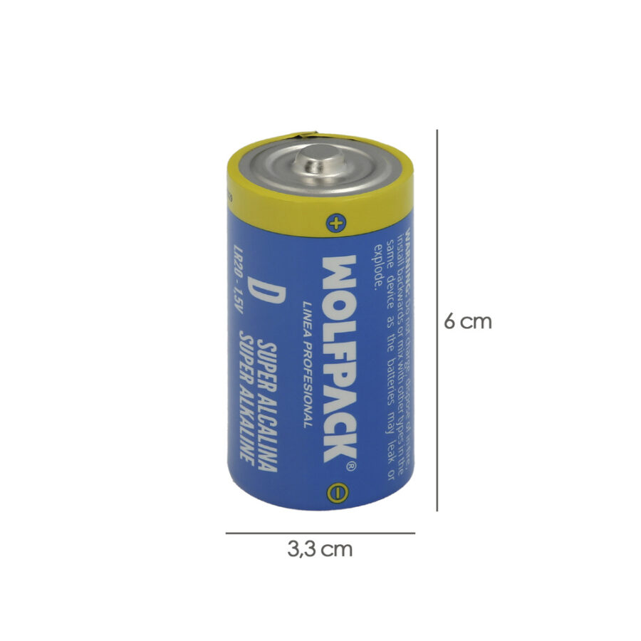 Pila Wolfpack Alcalina D - LR20 (Blister 2 Piezas)