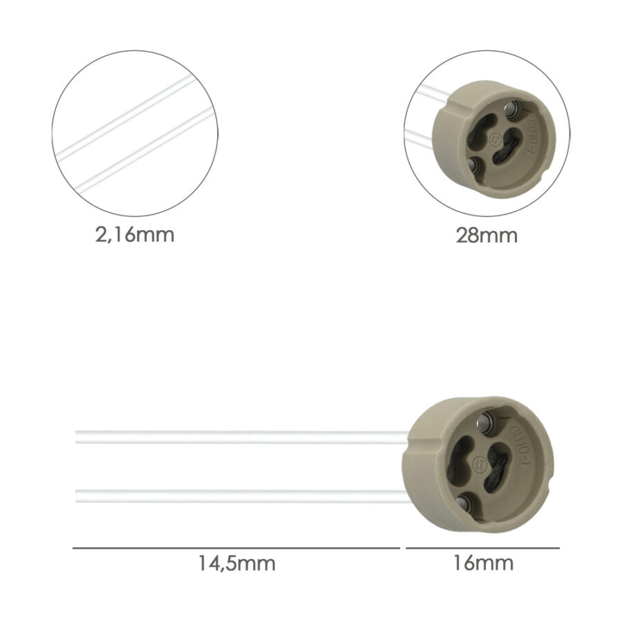 Portalamparas GU-10 Ceramico Para Bombillas Halogenas / LED