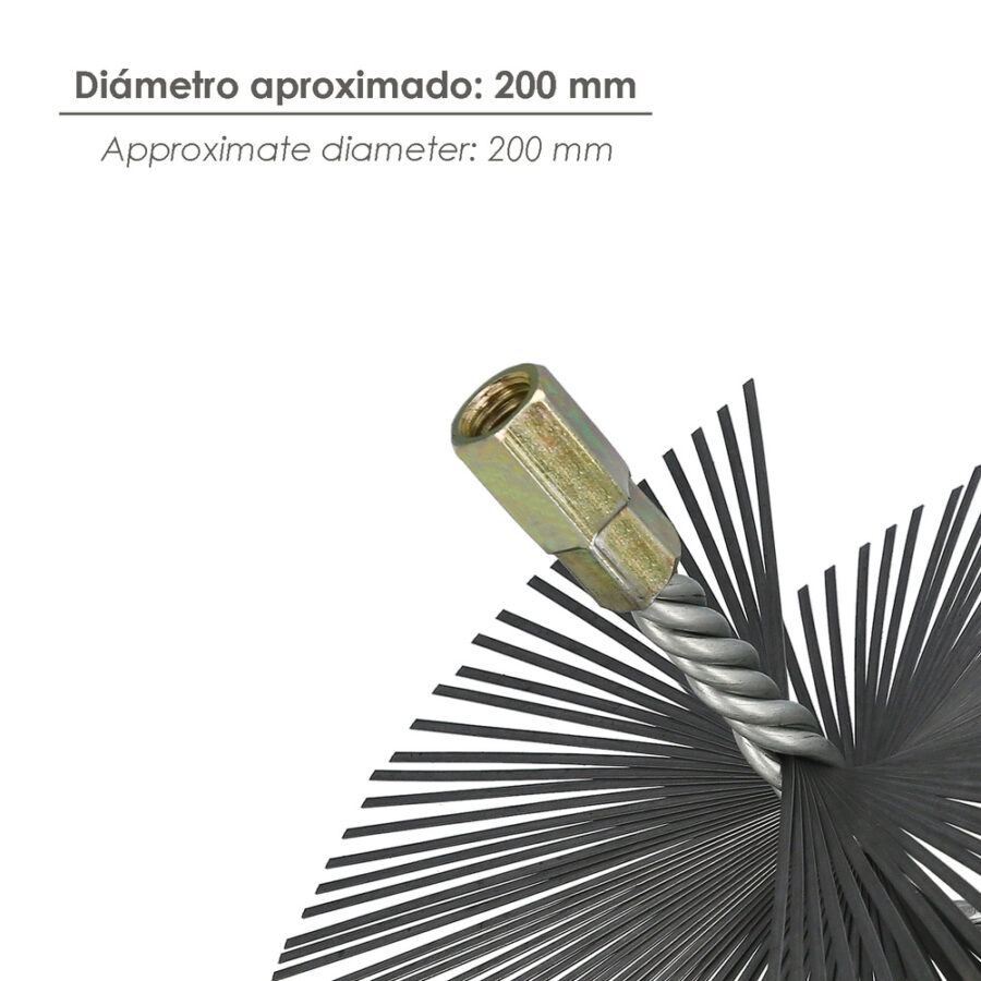 Cepillo Deshollinador Acero Pl. 200 mm M12