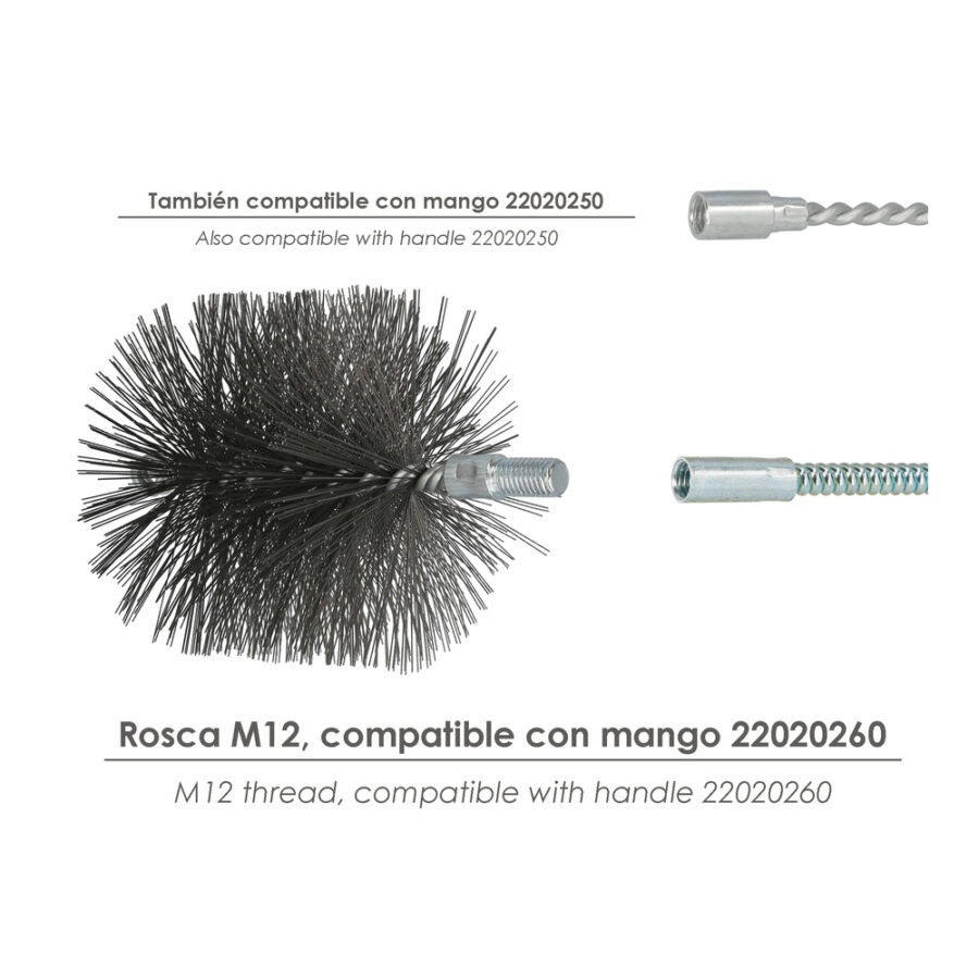 Cepillo Limpiatubos Acero 120 mm M12