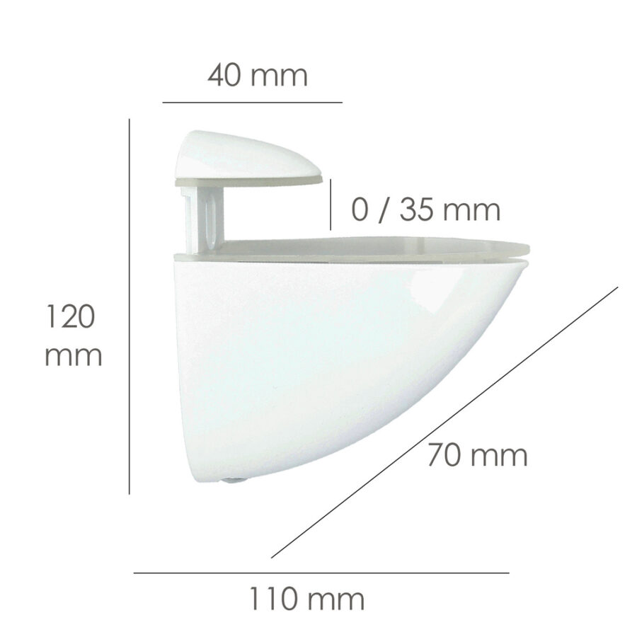 Soporte Pelicano Regulable Para Estante 1 / 35 mm. Blanco (1 Pieza)